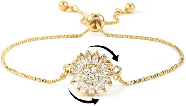 Sonnenblumen Armband | Farbwechselnder Stimmungsstein | Symbol für Freude, Stärke & positive Energie | Geschenkidee