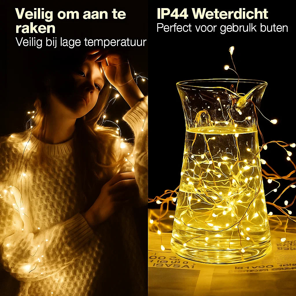 LED Kupfer Draht Dekorationsbeleuchtung – Warmer, Magischer Schein für Zuhause & Garten (9 m)