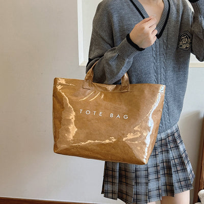 Damen Tragetasche | Große Tragetasche | Stylisch & Funktional | Kraftpapier & Polyester