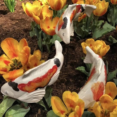 Gartenfigur Fisch | NaturFisch™ | Naturinspirierte Metallkunst | Wetterfest & Handgefertigt
