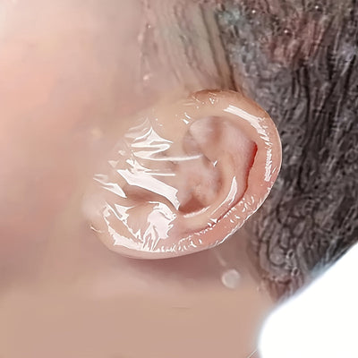 Kinder Ohrenschutz Pads | Wasserdichte Einweg-Membranen aus PE-Folie | 60 Stück Ohrabdeckungen zum Schwimmen & Baden