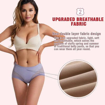 Eleonora™ Nahtlose Ice Silk Bodycon-Slips mit hoher Taille (4er-Pack)