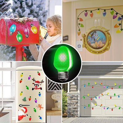 Weihnachts-Magnet Deko | Reflektierende Glühbirnen-Magnete | Für Auto, Kühlschrank & Metallflächen