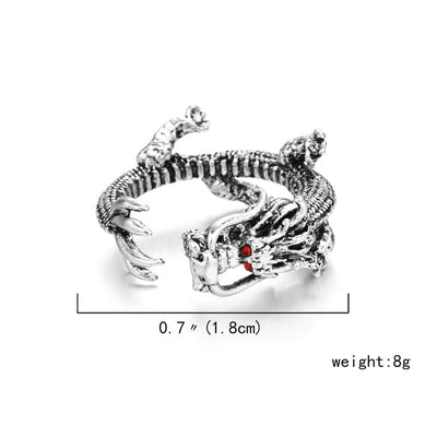 Damen Ring im Vintage-Chic | Katzen Knuckelring im Tiermotiv | Modischer Unisex Schmuck aus Zinklegierung | Party & Alltag