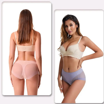 Eleonora™ Nahtlose Ice Silk Bodycon-Slips mit hoher Taille (4er-Pack)