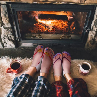 Damen Motivsocken | Maniküre-Print Design | Weiches Baumwollmischgewebe | Bequem & langlebig