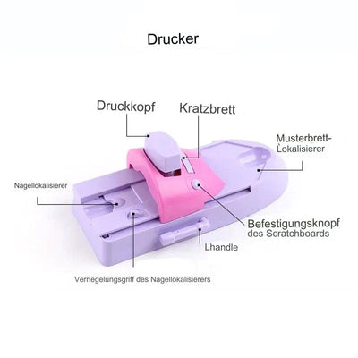 Tragbarer Nagelkunst Drucker & Stempel | Kabellos & Kompakt | 6 Designplatten