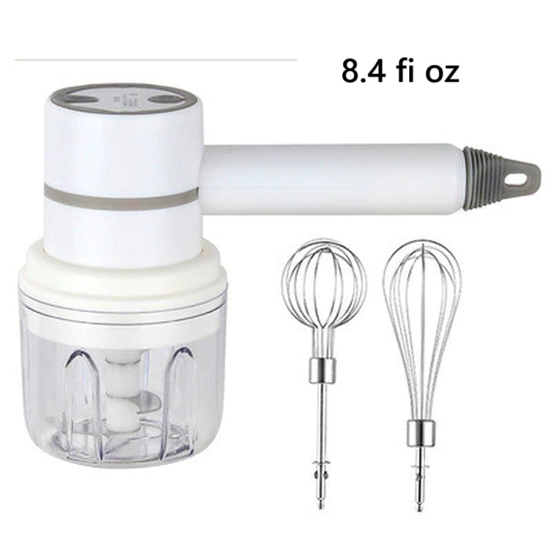 Kabelloser Handmixer | 3 Geschwindigkeiten | Wiederaufladbar | Edelstahlbesen