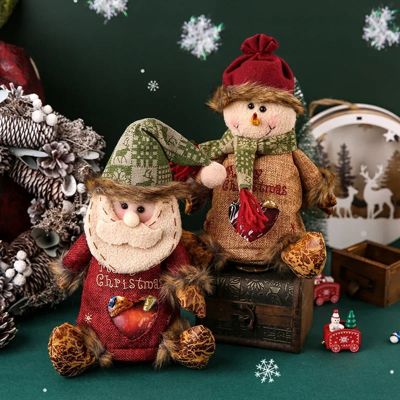 Weihnachtliche Geschenkbeutel | Wiederverwendbare Geschenkverpackung mit Santa & Schneemann Design