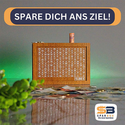 MünzTresor™ Sparschwein aus Holz mit Zähler