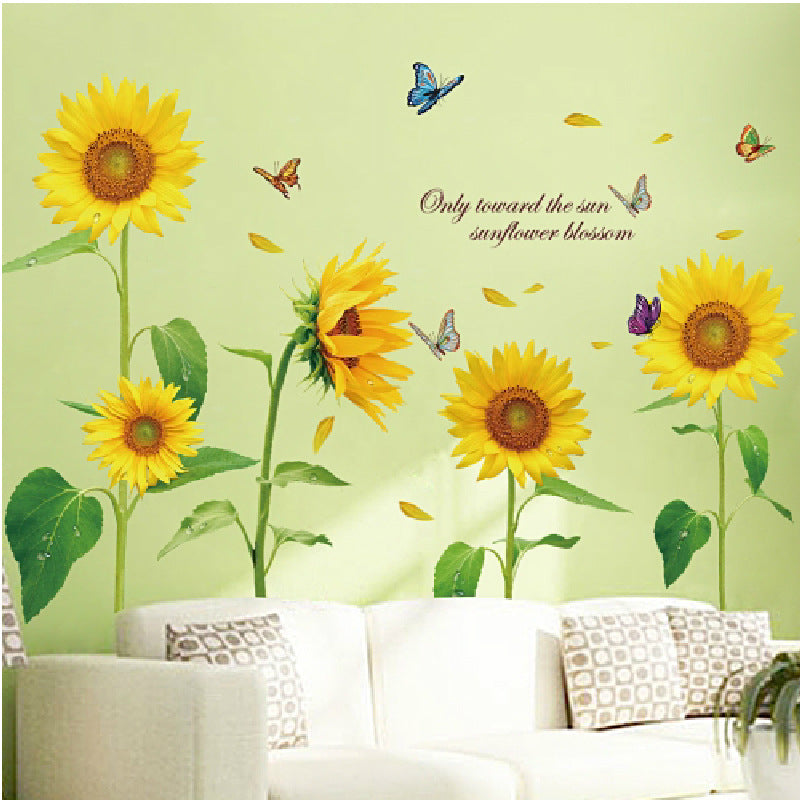 Blume Kreative Wanddekoration | 3D Effekt | Selbstklebend & Wiederverwendbar | PVC Wandsticker Set