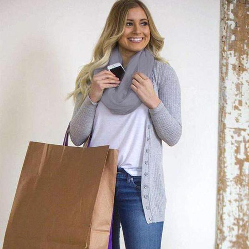 Winter-Schal mit Tasche | Warm & Weich | Modisch & Praktisch für Reisen