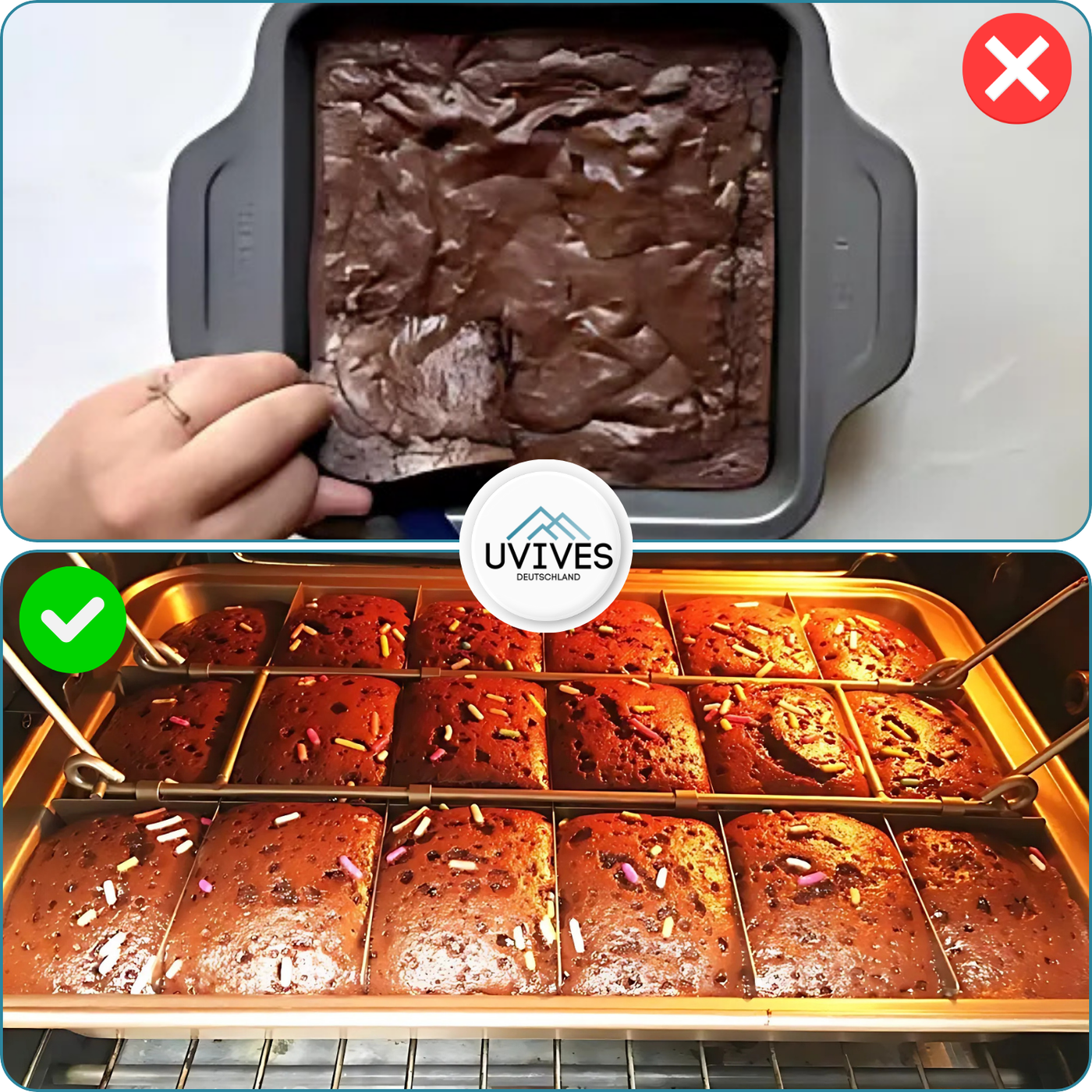 Backform mit Trennwand | 18 Stücke | Antihaftbeschichtet & Spülmaschinenfest