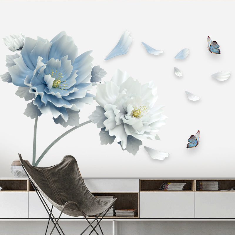 Blume Kreative Wanddekoration | 3D Effekt | Selbstklebend & Wiederverwendbar | PVC Wandsticker Set