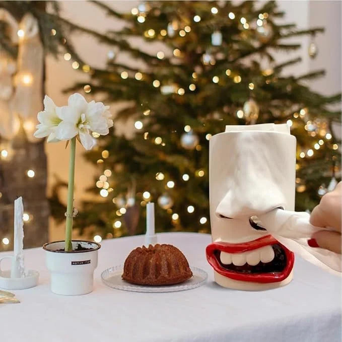 Taschentuchbox | Lustige Gesichtsform mit Nasen-Dispenser | Handgefertigte Deko & Geschenkidee