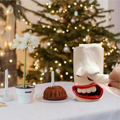 Taschentuchbox | Lustige Gesichtsform mit Nasen-Dispenser | Handgefertigte Deko & Geschenkidee