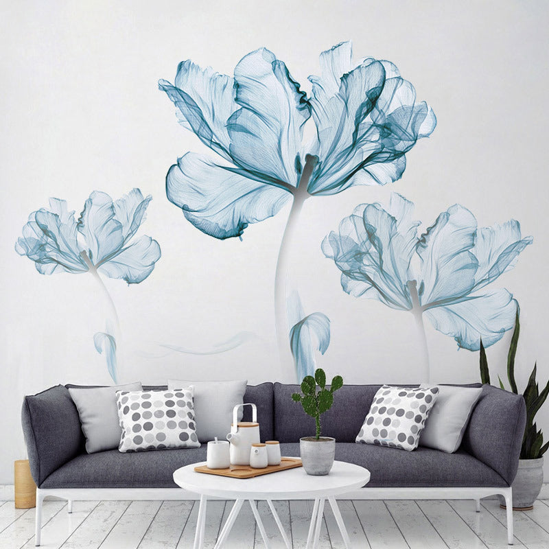 Blume Kreative Wanddekoration | 3D Effekt | Selbstklebend & Wiederverwendbar | PVC Wandsticker Set