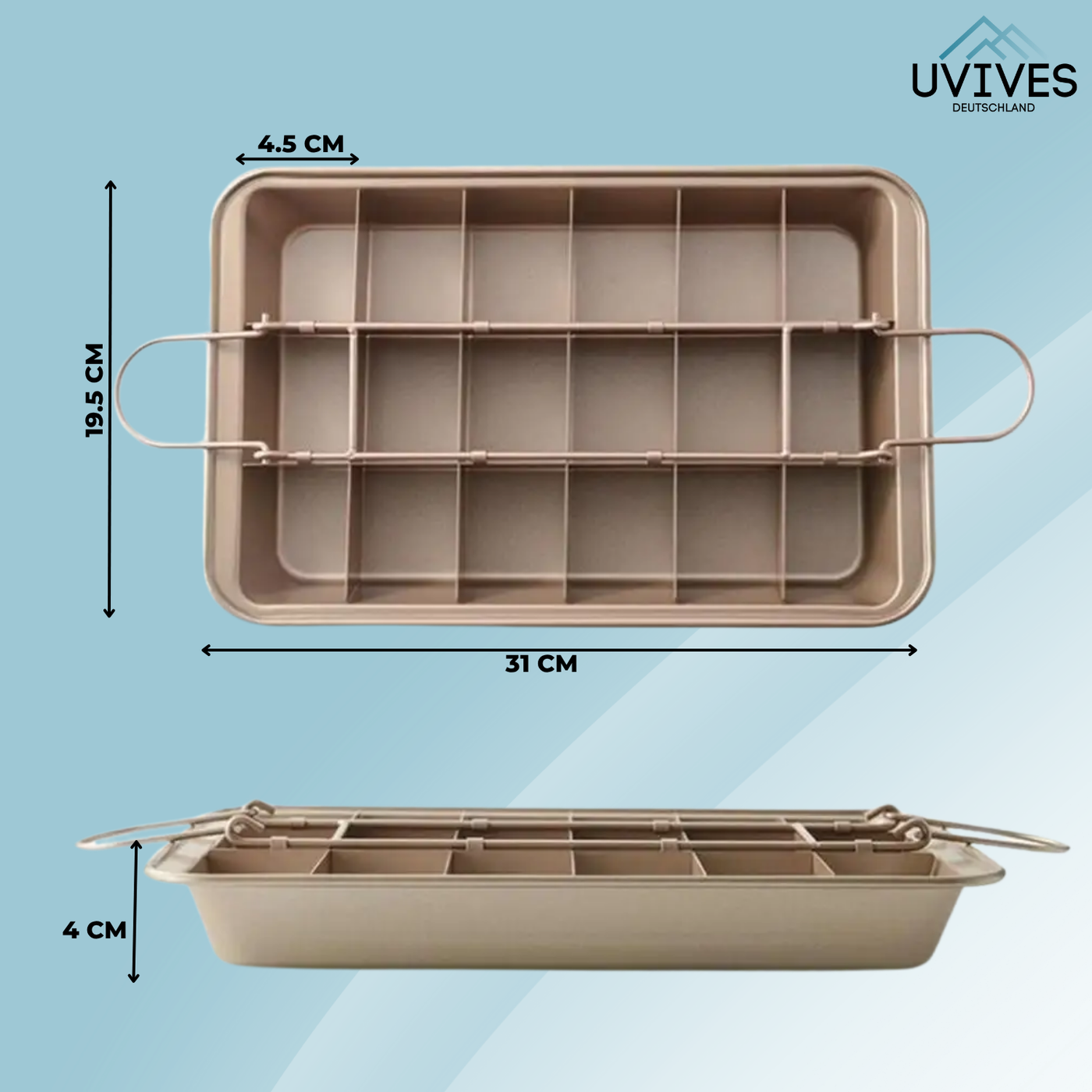 Backform mit Trennwand | 18 Stücke | Antihaftbeschichtet & Spülmaschinenfest