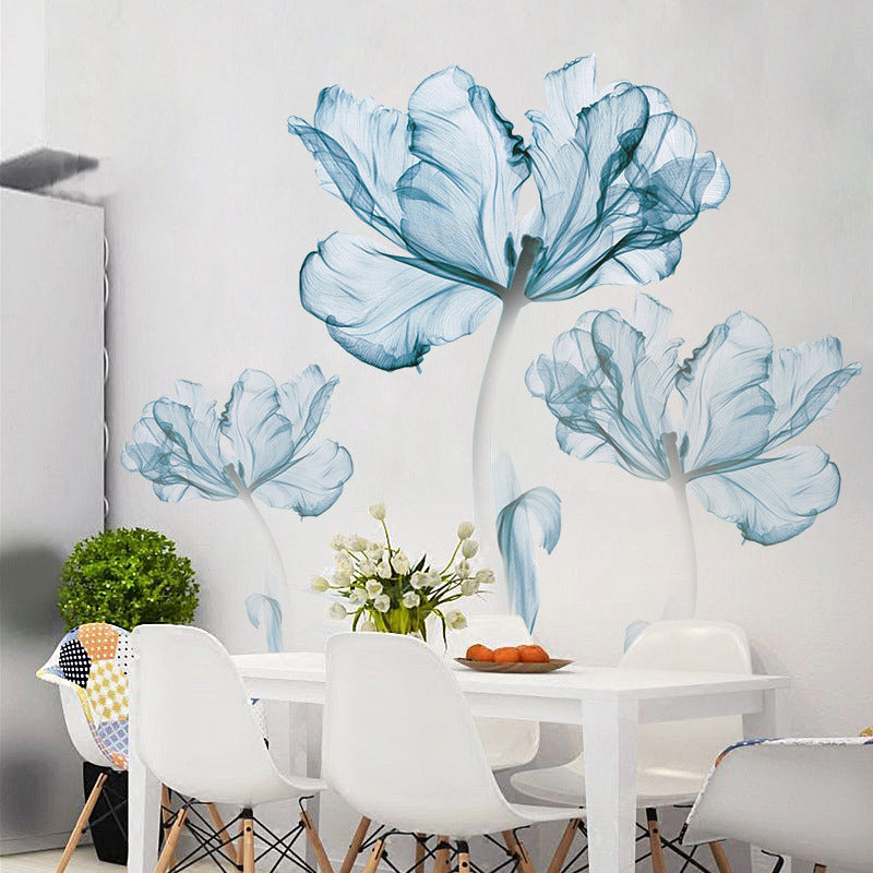 Blume Kreative Wanddekoration | 3D Effekt | Selbstklebend & Wiederverwendbar | PVC Wandsticker Set
