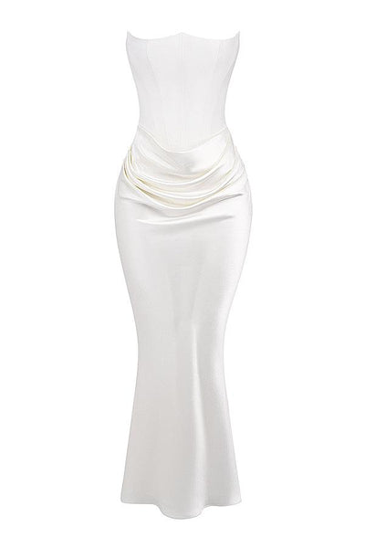 Ezra - Elegantes trägerloses Korsett Maxikleid