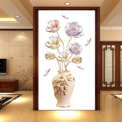 Blume Kreative Wanddekoration | 3D Effekt | Selbstklebend & Wiederverwendbar | PVC Wandsticker Set