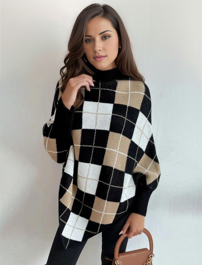 Lara | Eleganter Pullover mit hohem Ausschnitt