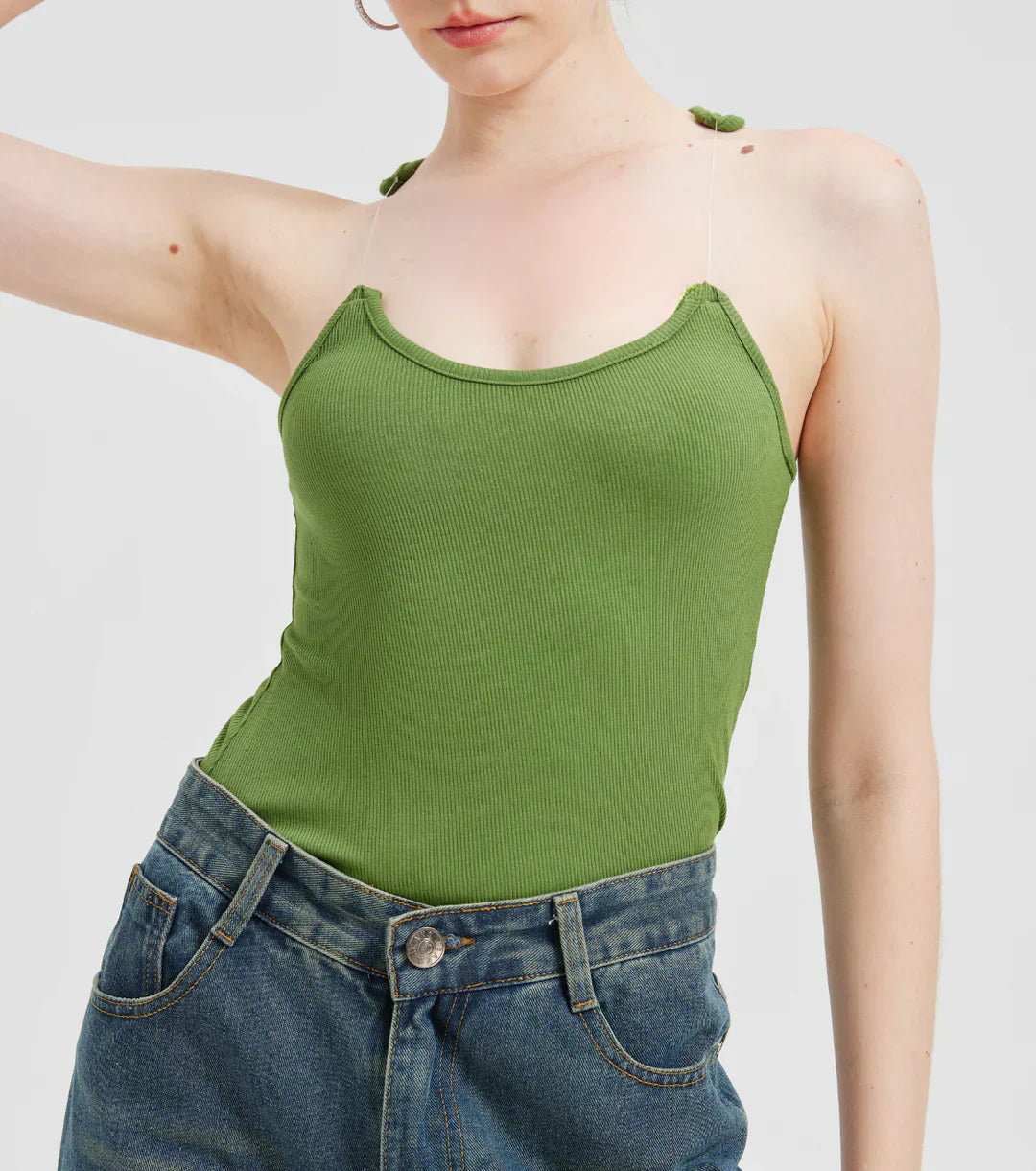 Damen Bandeau Top | Schulterfrei | Geripptes Baumwoll-Design | Figurbetont & Atmungsaktiv