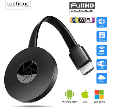 HDMI WiFi Projektor | Tragbarer Screen Mirroring Adapter | 1080P Full HD | Für iOS, Android & Windows