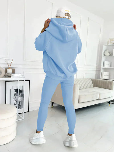Damen Freizeitanzug Drei-teilig | Kapuzenjacke, Sweatshirt-Hose & Top | Weiches Material