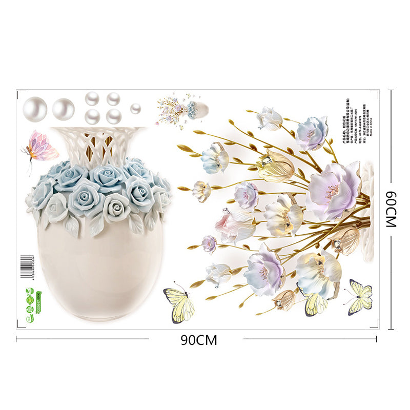 Blume Kreative Wanddekoration | 3D Effekt | Selbstklebend & Wiederverwendbar | PVC Wandsticker Set