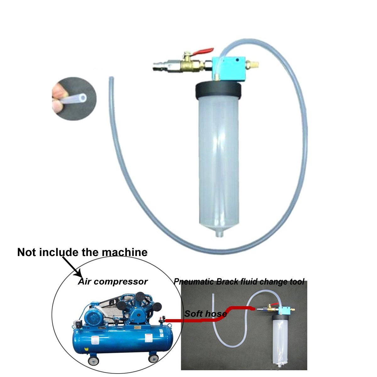 Bremsflüssigkeit Wechsel Werkzeug | Ölwechsel Set mit Flasche, Ventil & Schlauch | Auto & Motorrad
