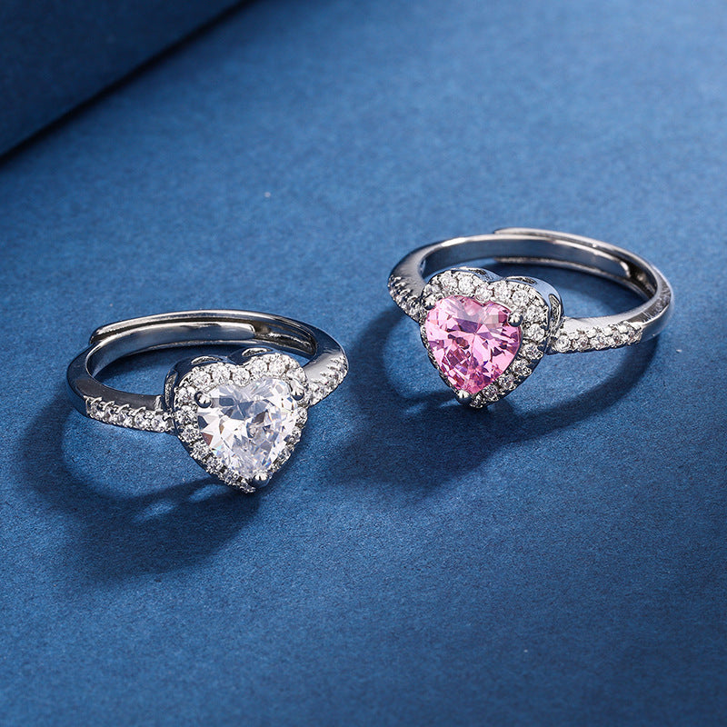 Diamanten Liebe Pfirsich Herz Ring