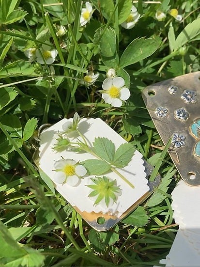 Mikro-Blumenpresse | Handgefertigt aus Silber & Messing | Inkl. 10 Blätter Herbarium-Papier