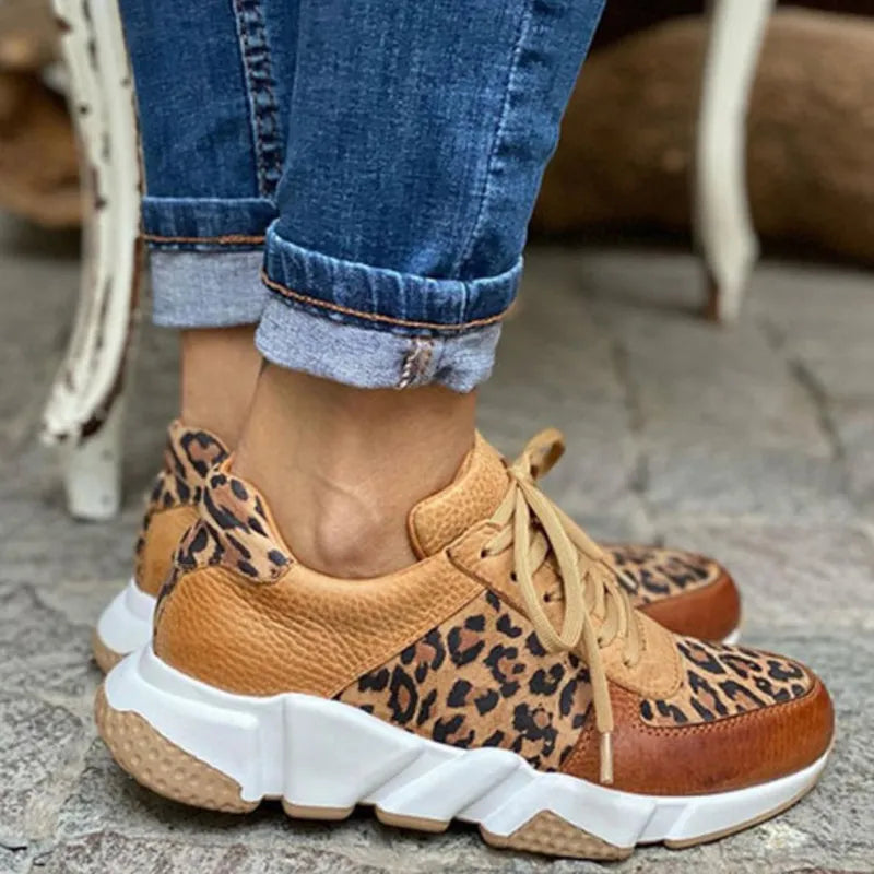 Crissa | Trendy Leopard Print Design Damen Turnschuhe