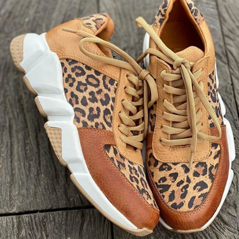 Crissa | Trendy Leopard Print Design Damen Turnschuhe