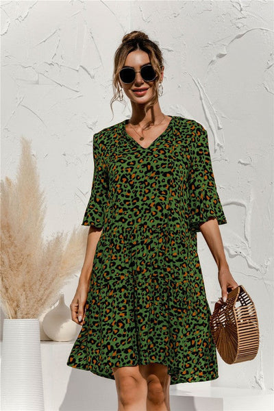 Ravenne® | Kurzärmeliges Rüschenkleid