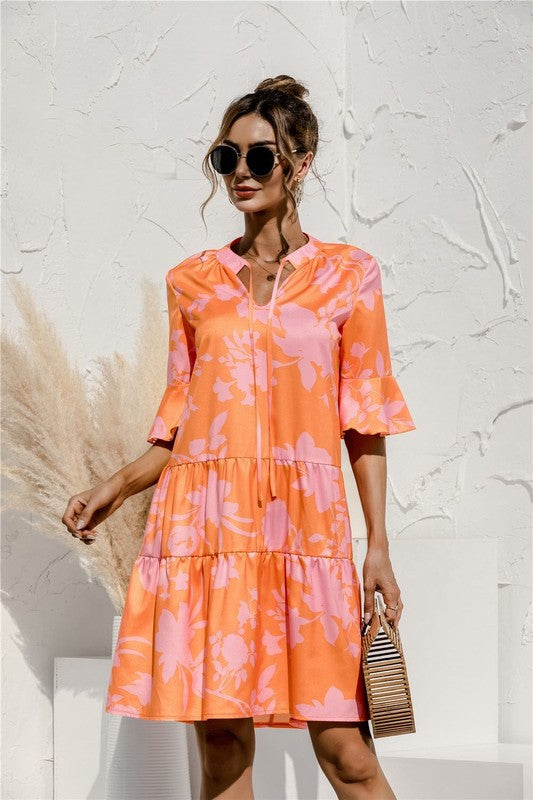 Ravenne® | Kurzärmeliges Rüschenkleid