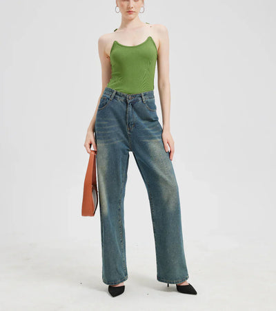 Damen Bandeau Top | Schulterfrei | Geripptes Baumwoll-Design | Figurbetont & Atmungsaktiv