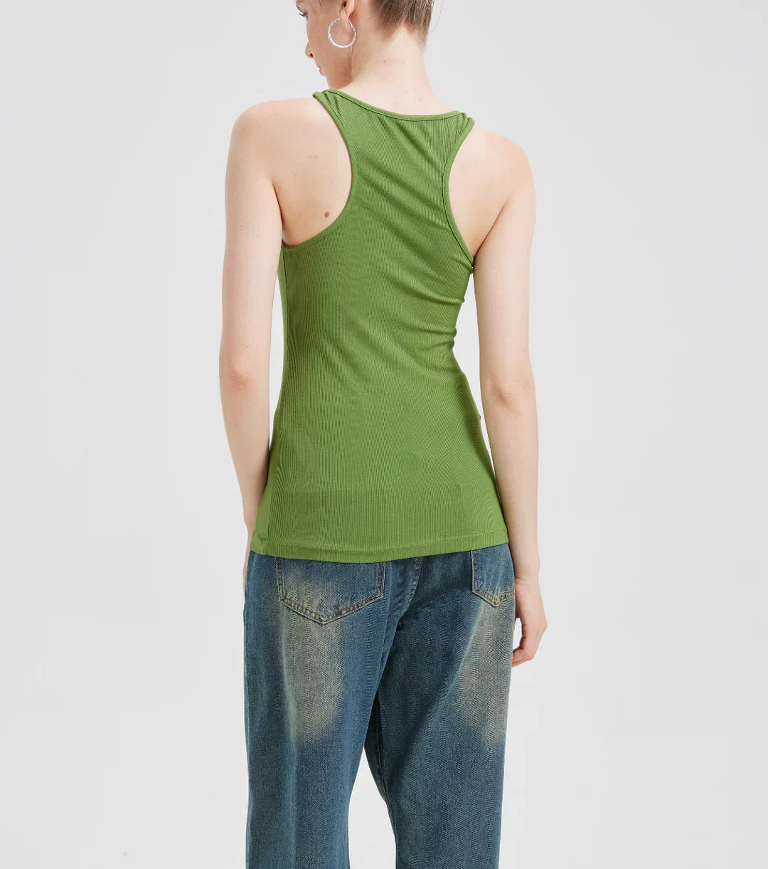 Damen Bandeau Top | Schulterfrei | Geripptes Baumwoll-Design | Figurbetont & Atmungsaktiv