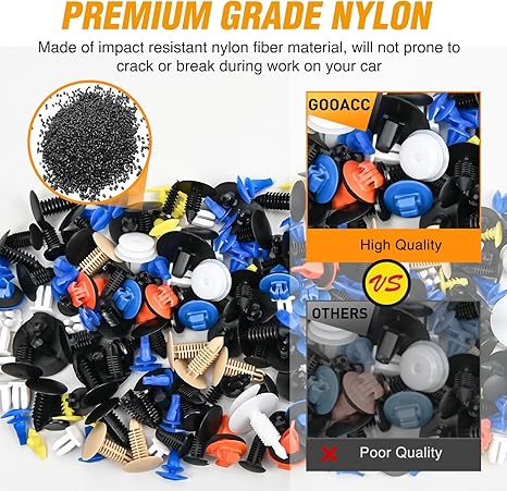 Auto Befestigungsclips Set | Nylon Clips mit Werkzeug | Universal für Stoßstangen & Türverkleidung