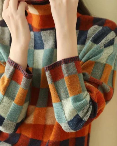 Ursula™ Kaschmir-Luxus-Rollkragenpullover aus Patchwork