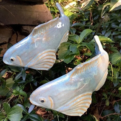 Gartenfigur Fisch | NaturFisch™ | Naturinspirierte Metallkunst | Wetterfest & Handgefertigt