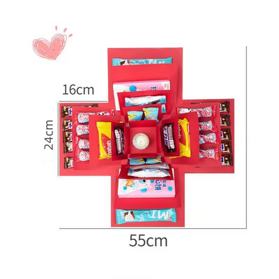 Explosionsbox Geschenkbox | 5-lagiges DIY Überraschungs-Geschenk | Personalisierbar & Kreativ