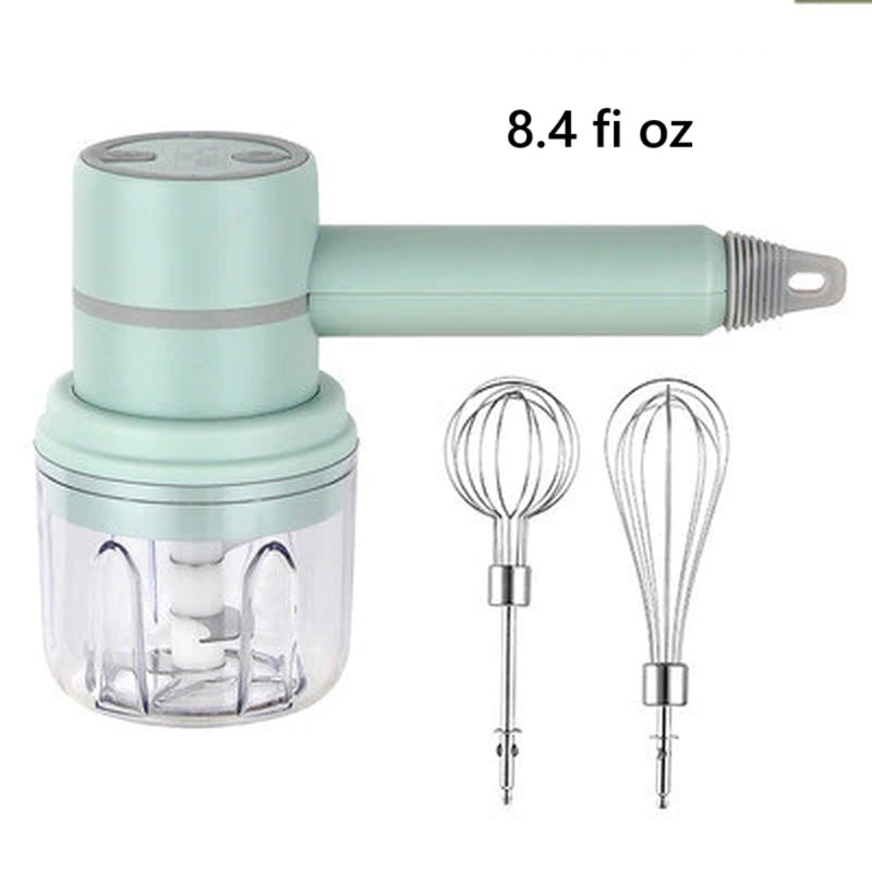 Kabelloser Handmixer | 3 Geschwindigkeiten | Wiederaufladbar | Edelstahlbesen