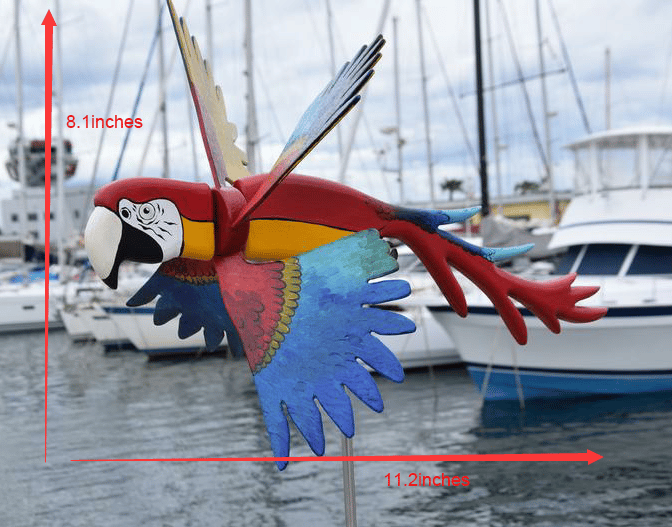 Handgefertigtes Windspiel Vogel-Windmühle | Gartendeko mit Edelstahl-Stab | Verschiedene Designs