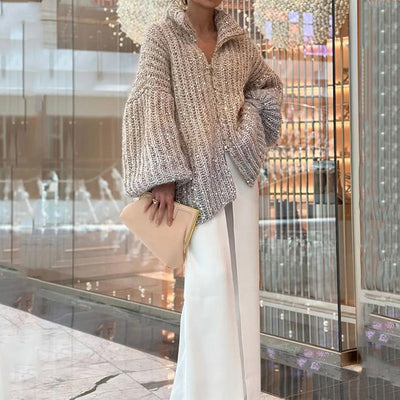 Damen Strickjacke mit Pailletten | Eleganter Glanz & Leichtes Gewebe | Einfarbig Cardigan für Alltag & besondere Anlässe