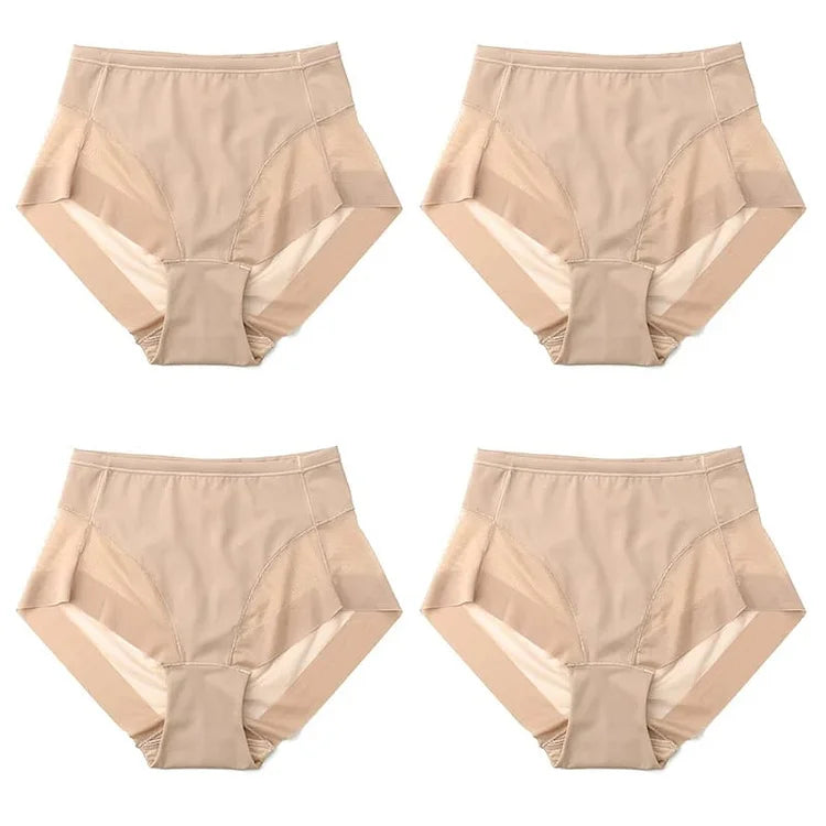 Eleonora™ Nahtlose Ice Silk Bodycon-Slips mit hoher Taille (4er-Pack)