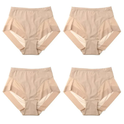 Eleonora™ Nahtlose Ice Silk Bodycon-Slips mit hoher Taille (4er-Pack)
