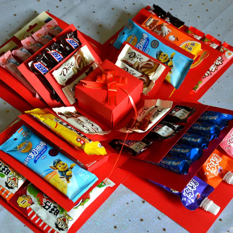 Explosionsbox Geschenkbox | 5-lagiges DIY Überraschungs-Geschenk | Personalisierbar & Kreativ