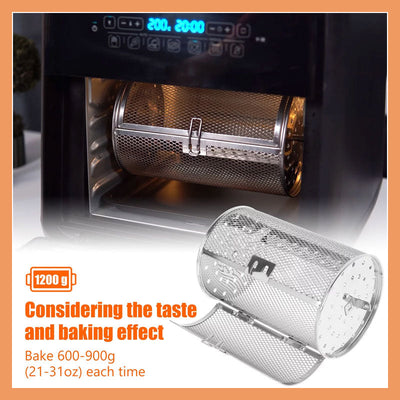 Rotierender Edelstahl-Backkäfig | 360° Heißluftfritteusen-Röstkorb | Gleichmäßiges Backen ohne Umdrehen